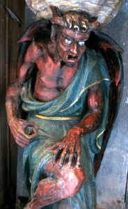 painted statue of demon