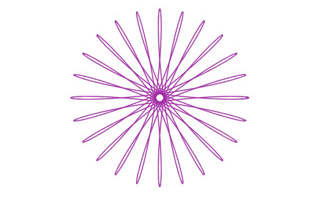 simple spirograph daisy pattern in pink on white