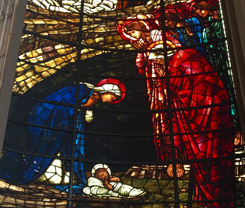 nativity scene stained glass